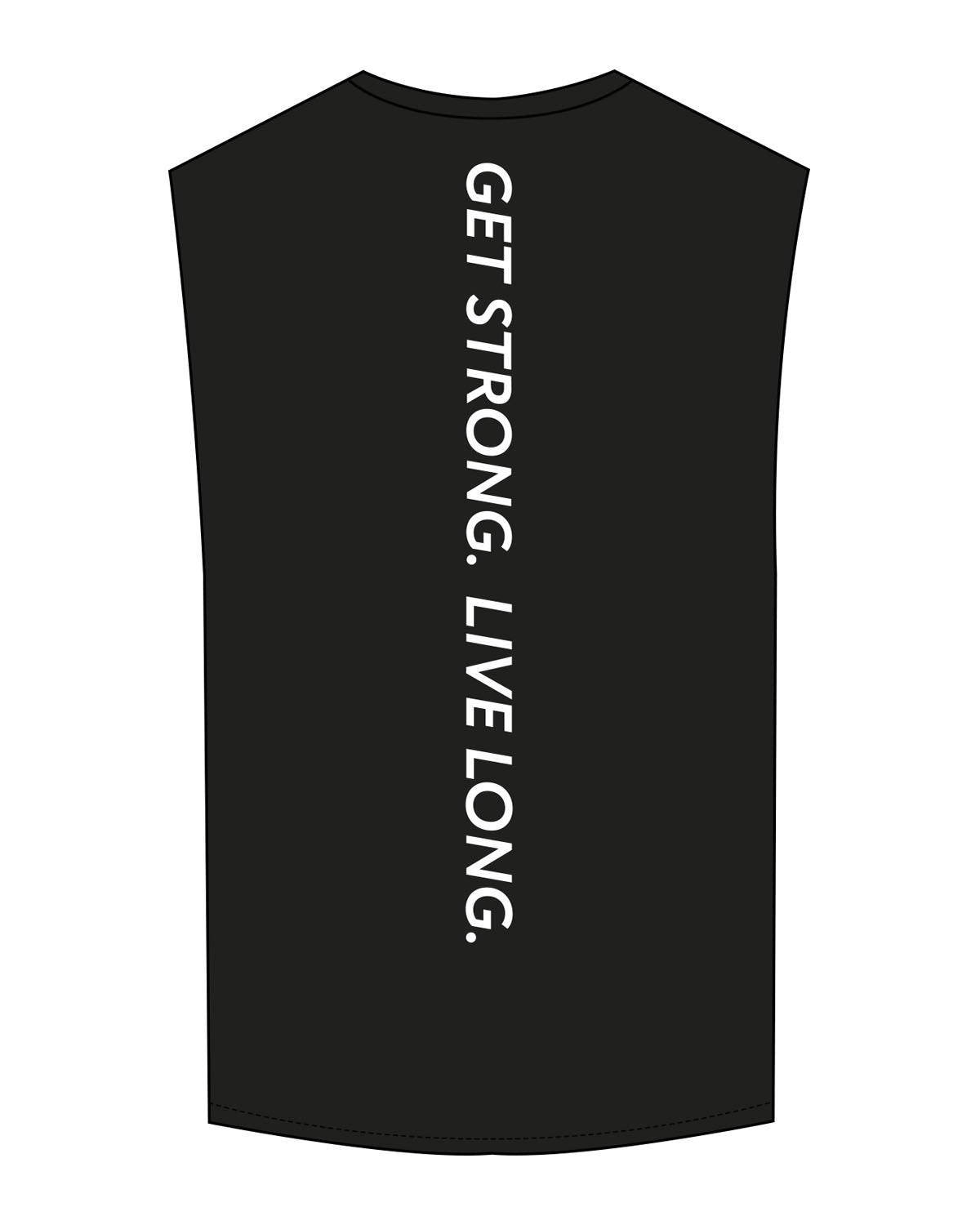 The Muscle Tank - Black - Sweat Circuit - Left Chest - Back Vertical - Full Color