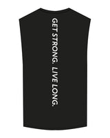 The Muscle Tank - Black - Sweat Circuit - Left Chest - Back Vertical - Full Color