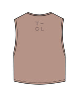 The Crop Muscle Tank - Clay - Core Lab - Center Chest & Top Back - Tone on Tone