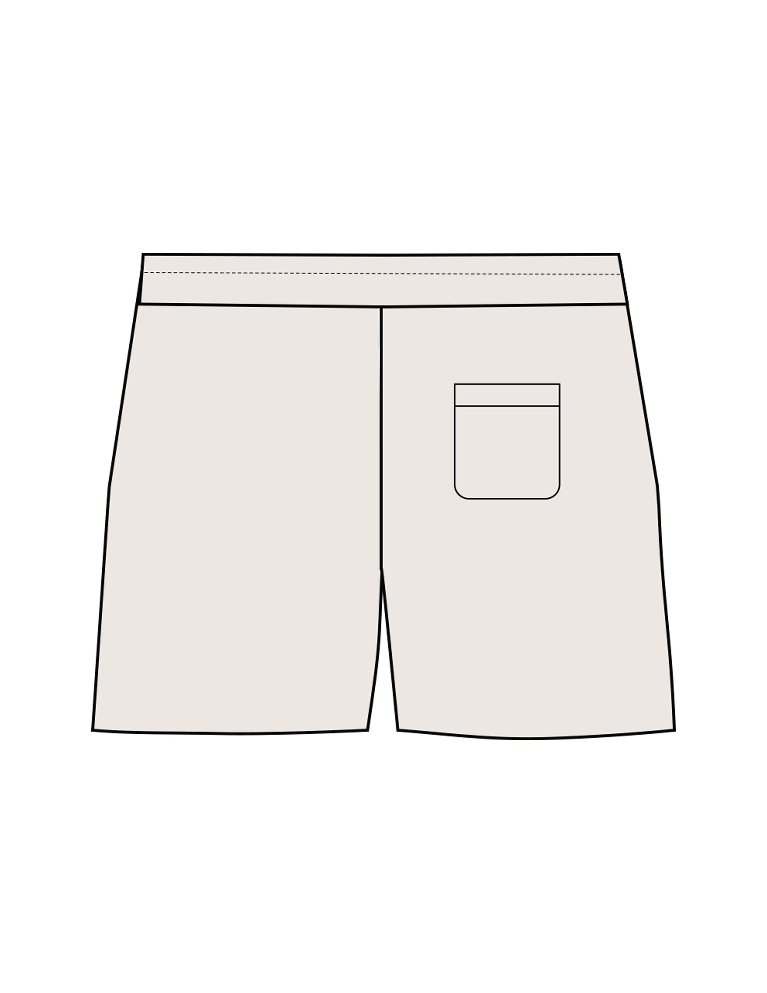 The Womens Sweat Shorts - Bone - Studio 205 - Left Leg - Printed - Black