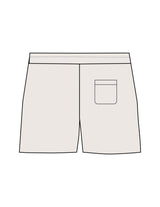 The Womens Sweat Shorts - Bone - Studio 205 - Left Leg - Printed - Black