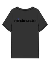 The Mens Heavyweight Tee - Washed Black - Mind Muscle - Left Chest & Center Back - Printed - Full Color