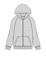 The Womens Zip Hoodie - Heather - Collective Studios- Left Chest - Embroidered - White