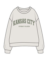 The Womens Crewneck - Washed Bone - STUDIO 7 - Chest Arc Stacked - Printed - Sage