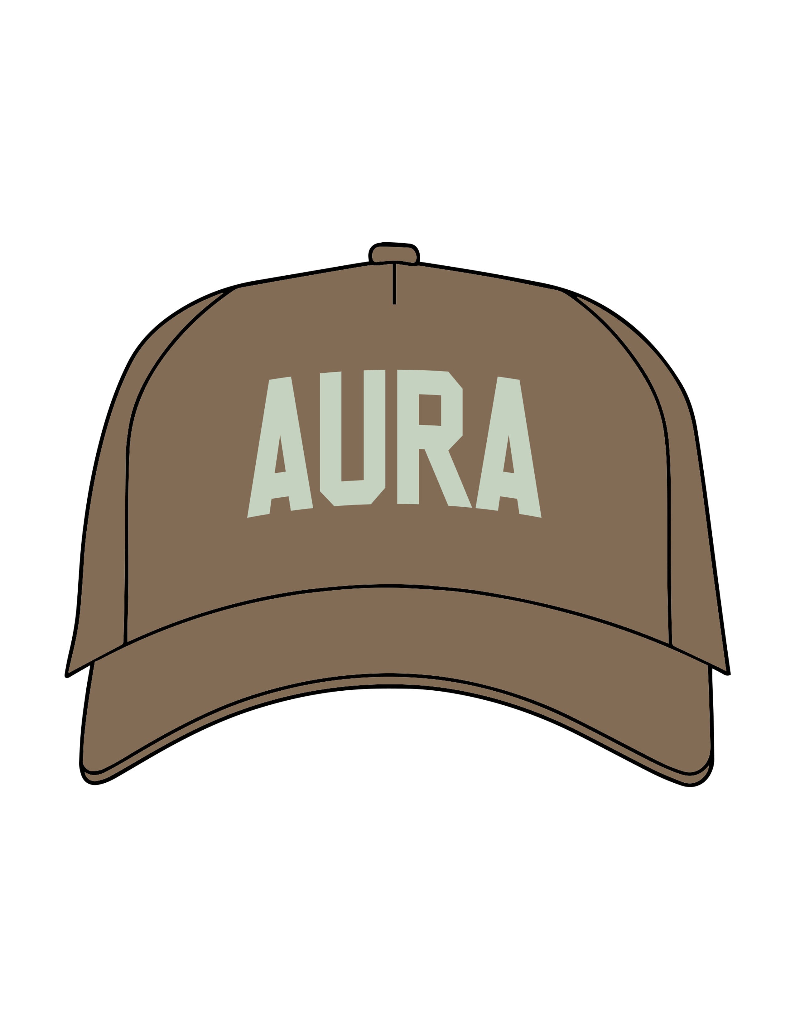 The Canvas Cap - Walnut - Aura Gardens - Center Crown "AURA" - Printed - Dewdrop Mint