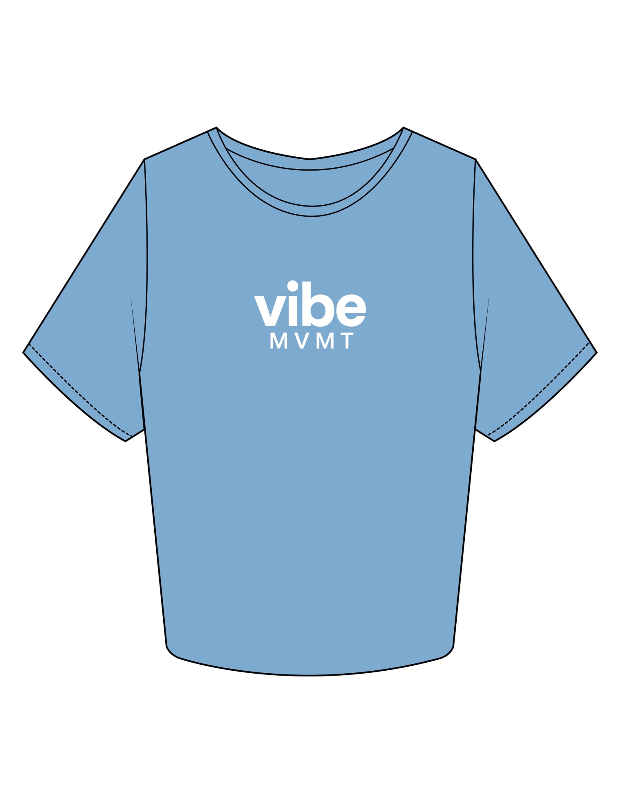 The Crop Tee - Carolina - Vibe MVMT - Center Chest Stacked - Printed - White