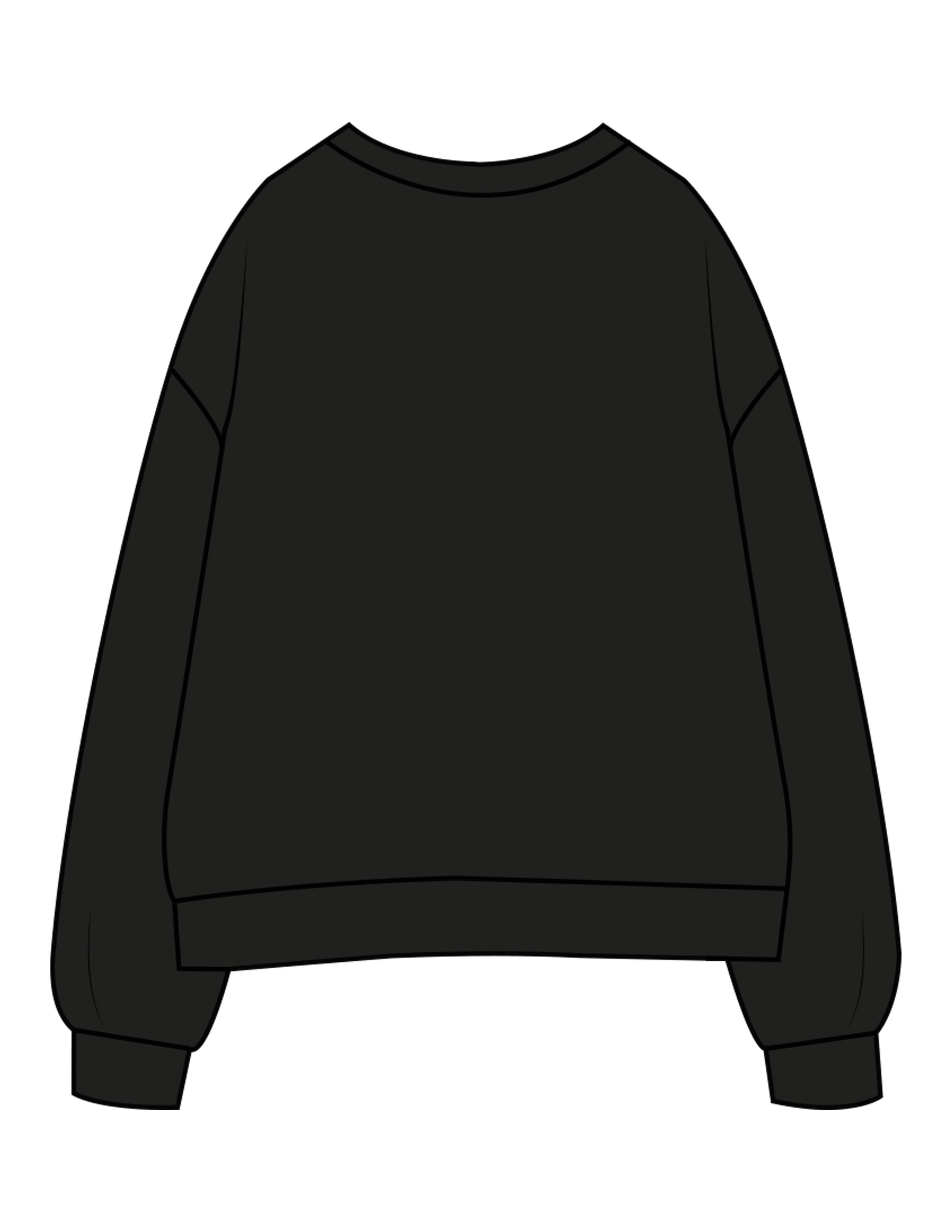 The Womens Crewneck - Black - Pilates Method/Barre Noir - Left Chest Stacked - Printed - Tone on Tone