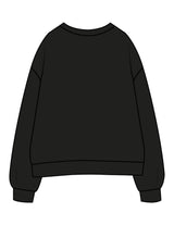 The Womens Crewneck - Black - Pilates Method/Barre Noir - Left Chest Stacked - Printed - Tone on Tone