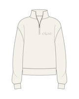 The Womens 1/4 Zip - Off White - Eleve - Left Chest - Tone on Tone
