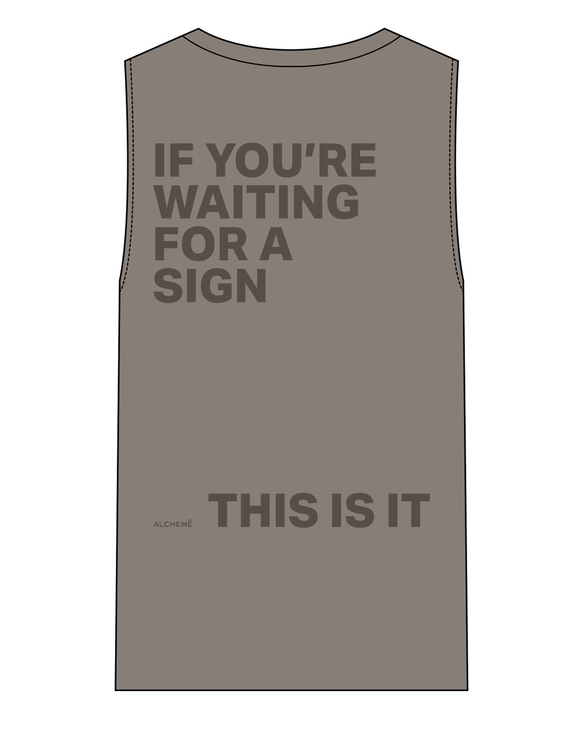 The Womens Heavyweight Tank - Washed Gray - ALCHEME - Left Chest & Whole Back Stacked - Tone on Tone