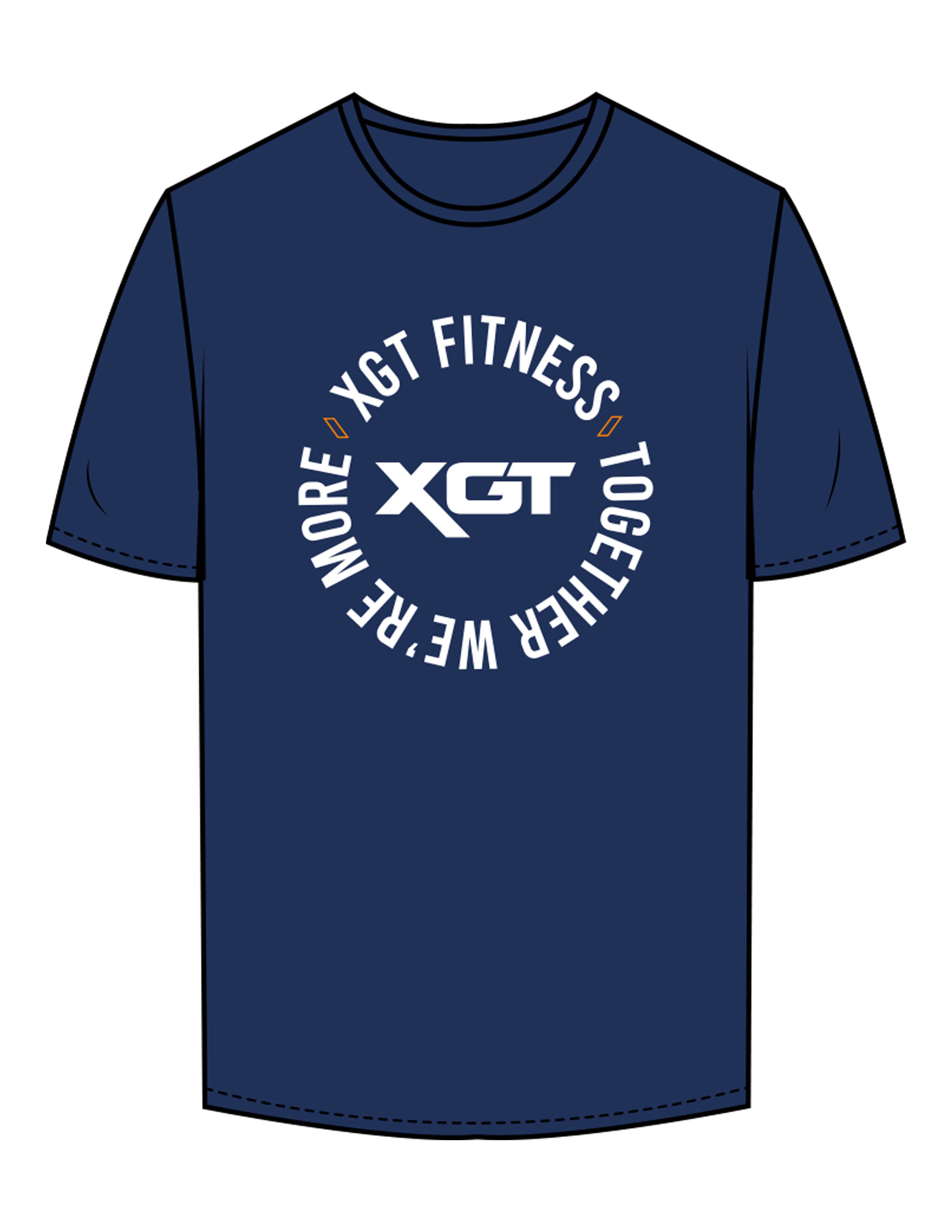 The Mens Tee - Cobalt - XGT Fitness - Center Chest Round & Back Neckline - Printed - Full Color