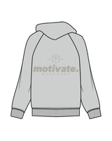 The Womens Hoodie - Storm - Motivate Movement - Center Chest "M" & Back Stacked - Printed - Tone on Tone