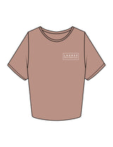 The Crop Tee - Clay - Lagree Restoration - Left Chest Boxed - Printed - White