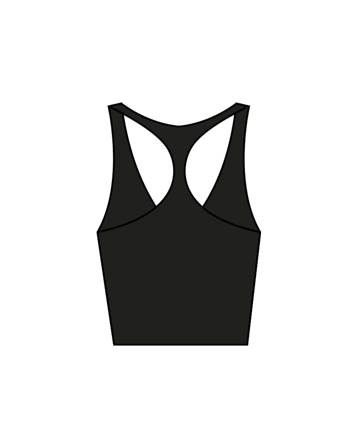 The Racer Tank - Black - Exodus Fitness - Left Chest - Printed - White