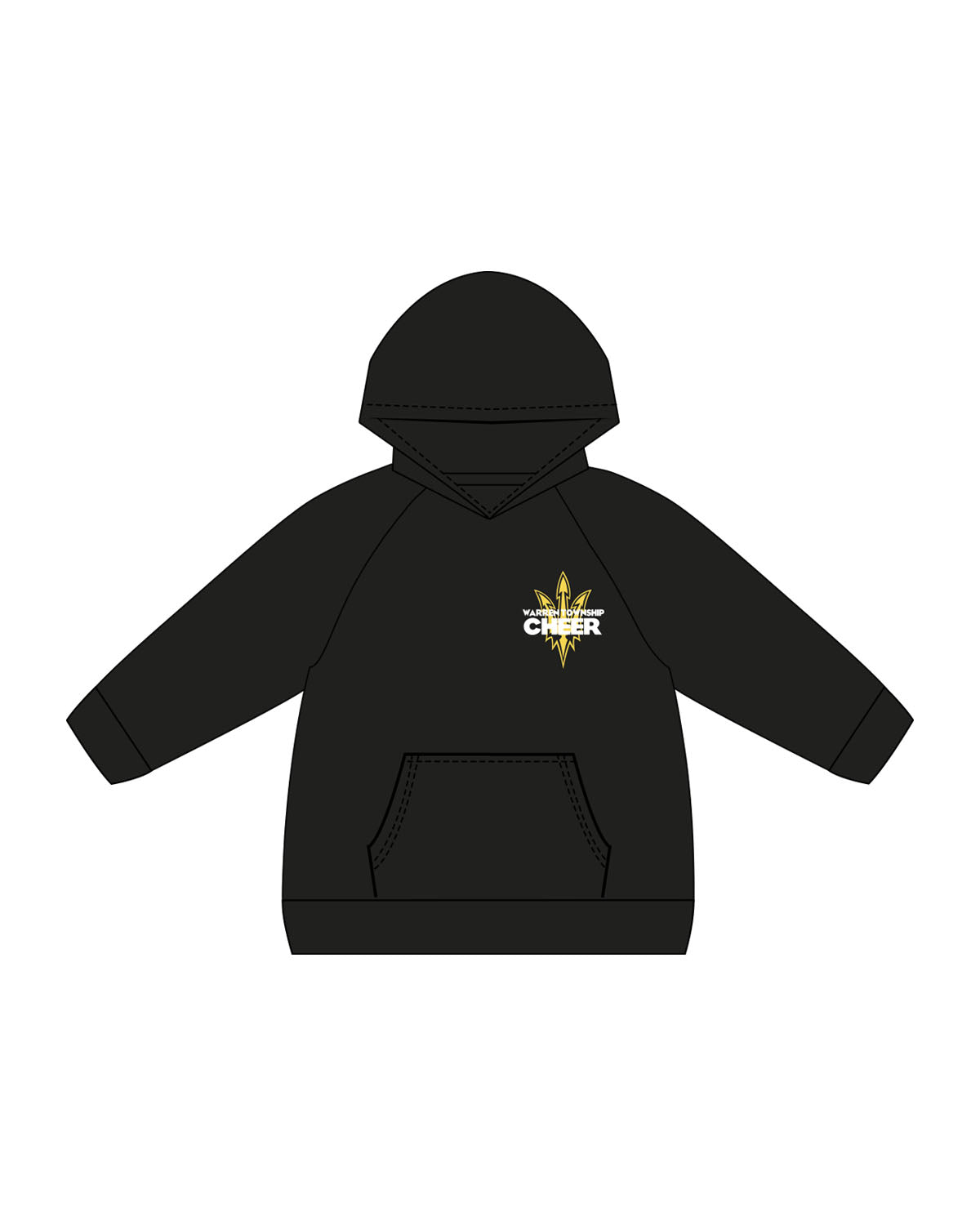The Kids Hoodie - Black - Warren - Left Chest Overlayed & Center Back Overlayed - Printed - Full Color