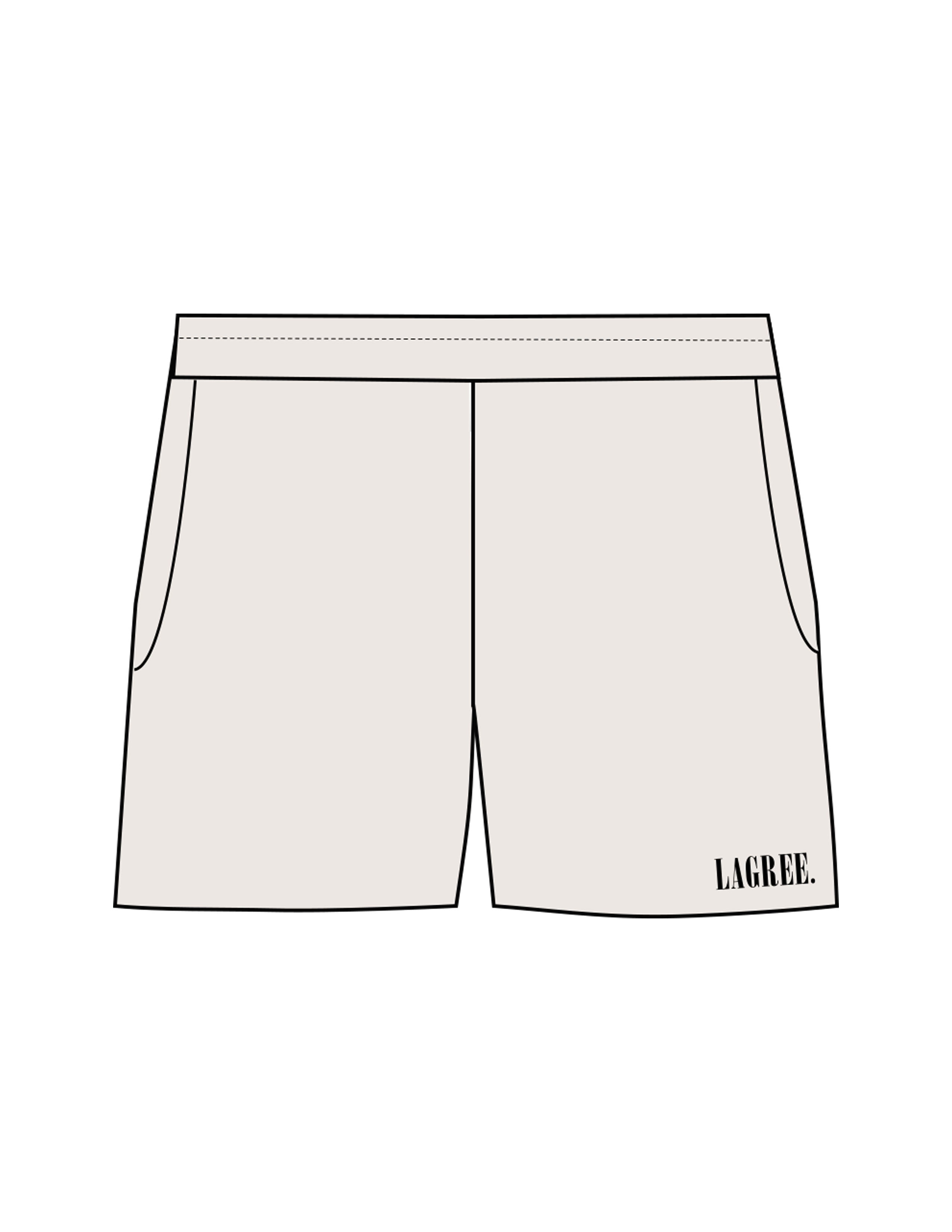The Womens Sweat Shorts - Bone - Studio 205 - Left Leg - Printed - Black