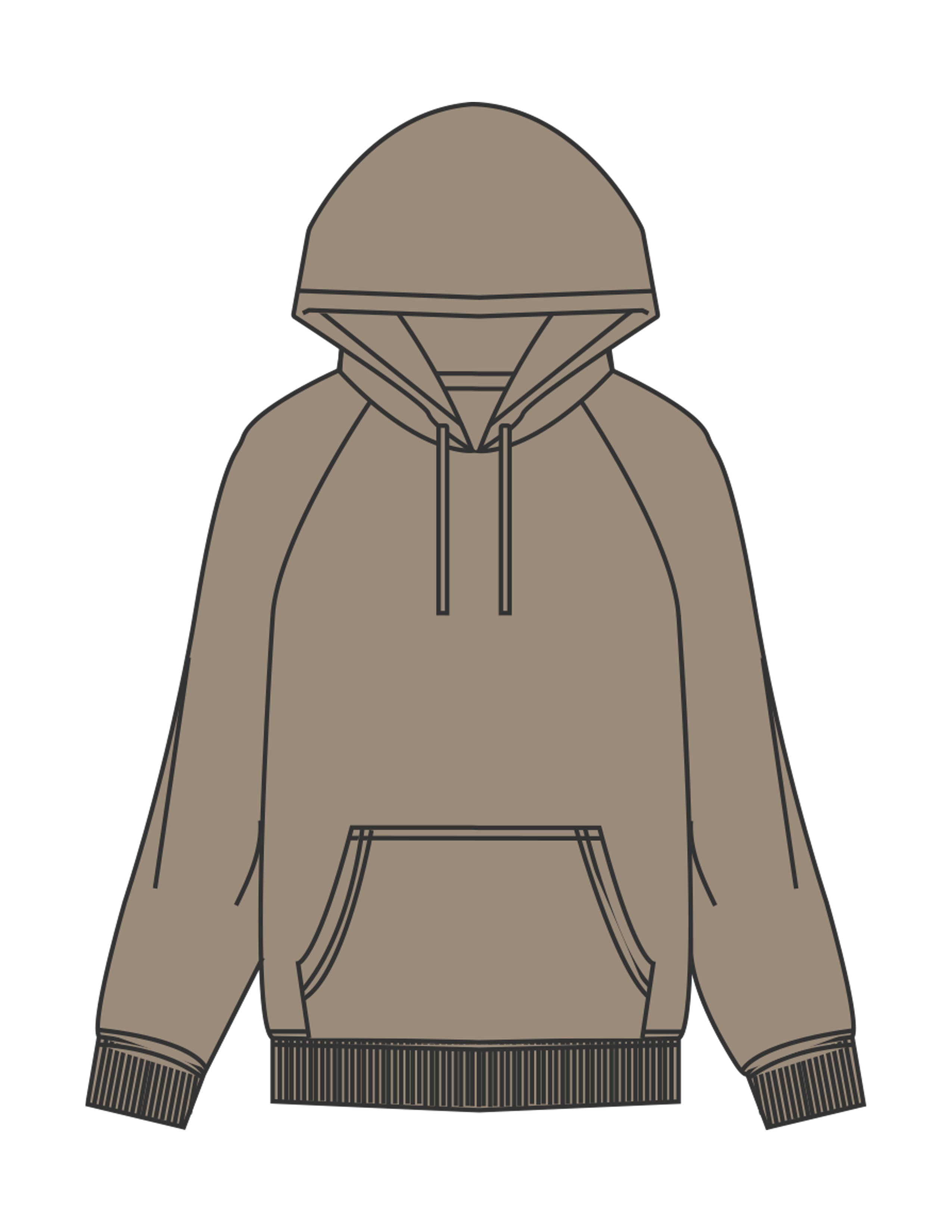 The Womens Heavyweight Hoodie - Eucalyptus - Komo Studio - Center Back - Printed - Tone on Tone
