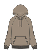 The Womens Heavyweight Hoodie - Eucalyptus - Komo Studio - Center Back - Printed - Tone on Tone