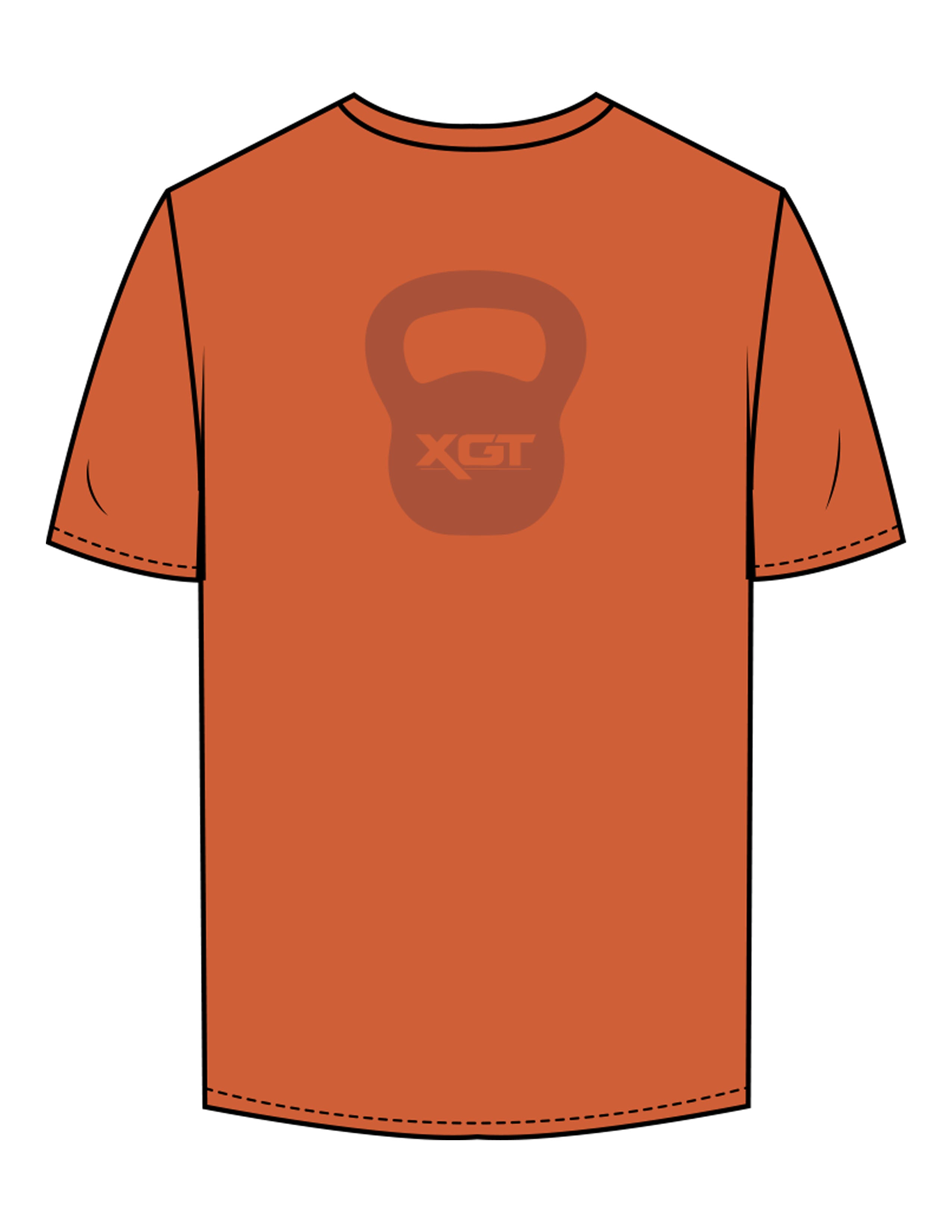 The Mens Tee - Copper - XGT Fitness - Center Chest & Center Back - Printed - Full Color