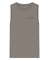 The Womens Heavyweight Tank - Washed Gray - ALCHEME - Left Chest & Whole Back Stacked - Tone on Tone