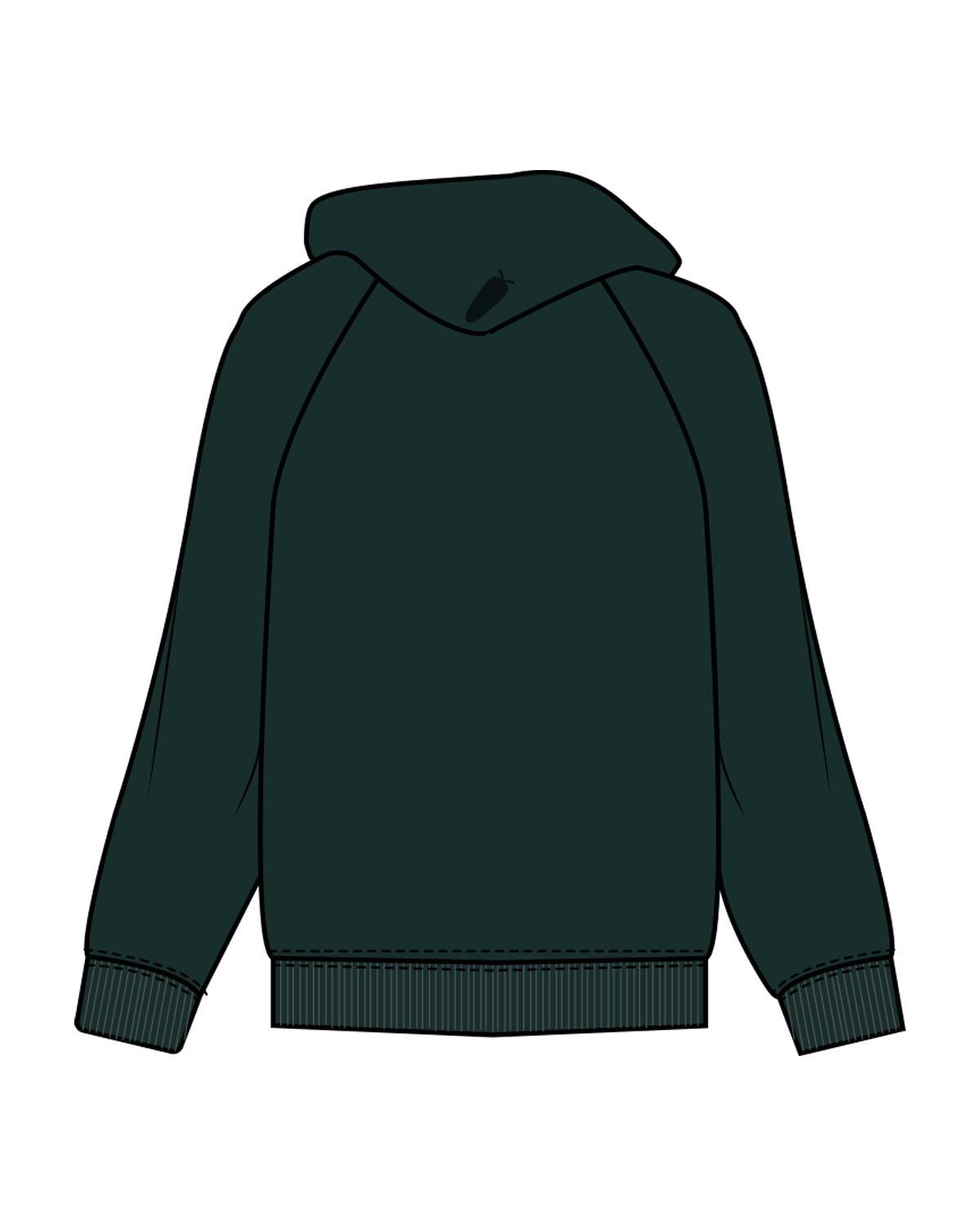 The Mens Hoodie - Pine Green - BlueCarrot - Left Chest & Hoodie - Printed - Tone on Tone