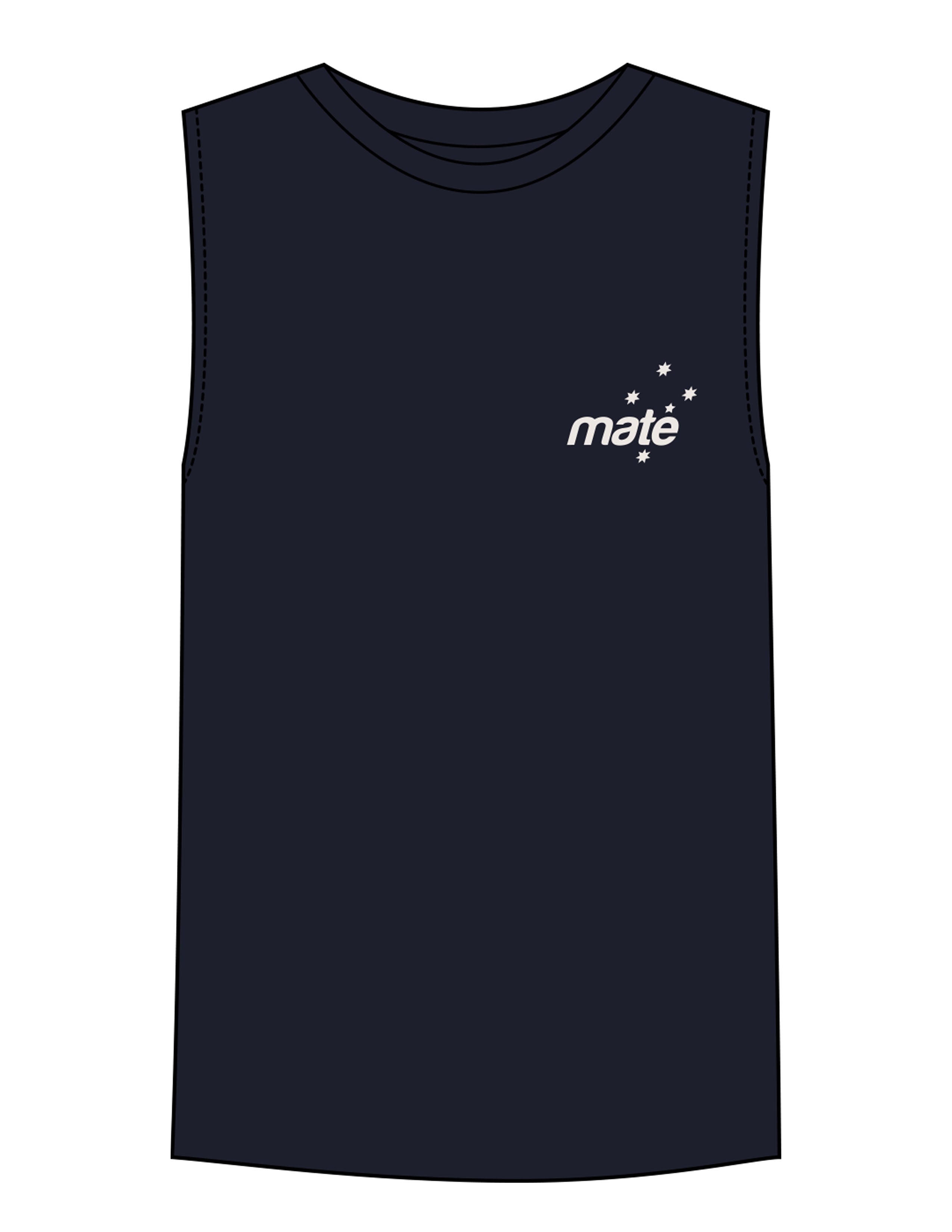 The Mens Tank - Navy - Training Mate - Left Chest - Printed - Bone