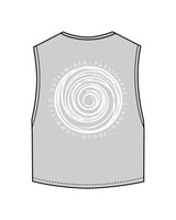 The Crop Muscle Tank - Storm - Core Evolution - Center Chest & Center Back - White