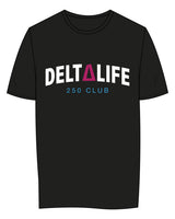 The Womens Tee - Black - Delta Fitness - Center Chest - 250 Club - Full Color