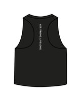 The Crop Muscle Racerback - Black - Sweat Circuit - Center Chest - Center Back - Printed - Full Color