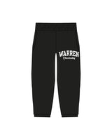 The Kids Sweatpants - Black - Warren - Left Leg Stacked - Printed - White