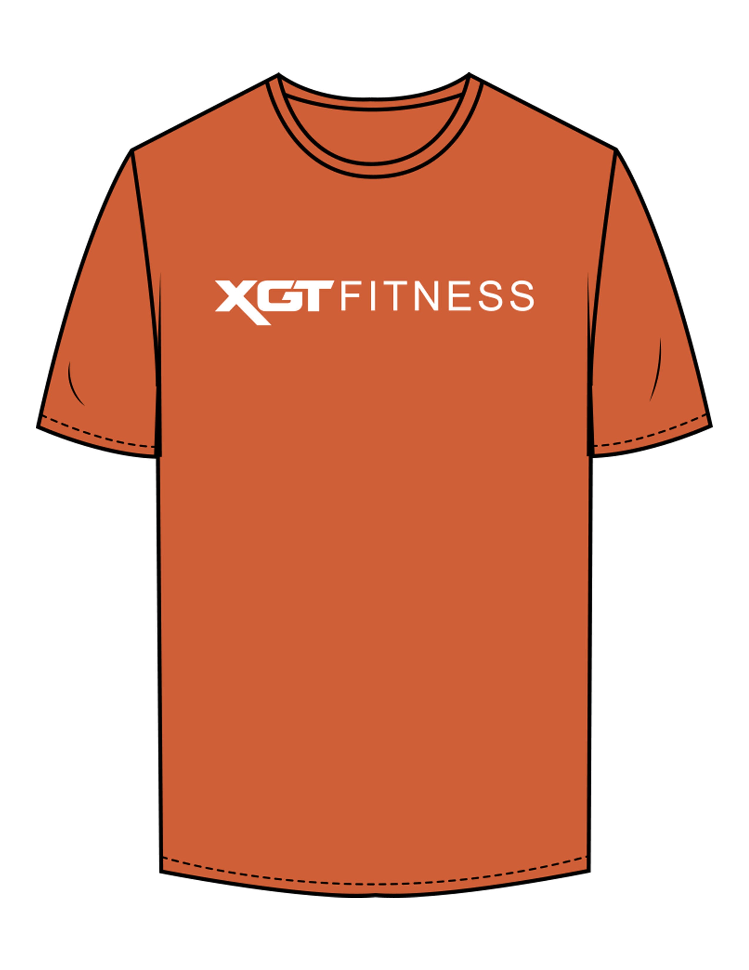 The Mens Tee - Copper - XGT Fitness - Center Chest & Center Back - Printed - Full Color
