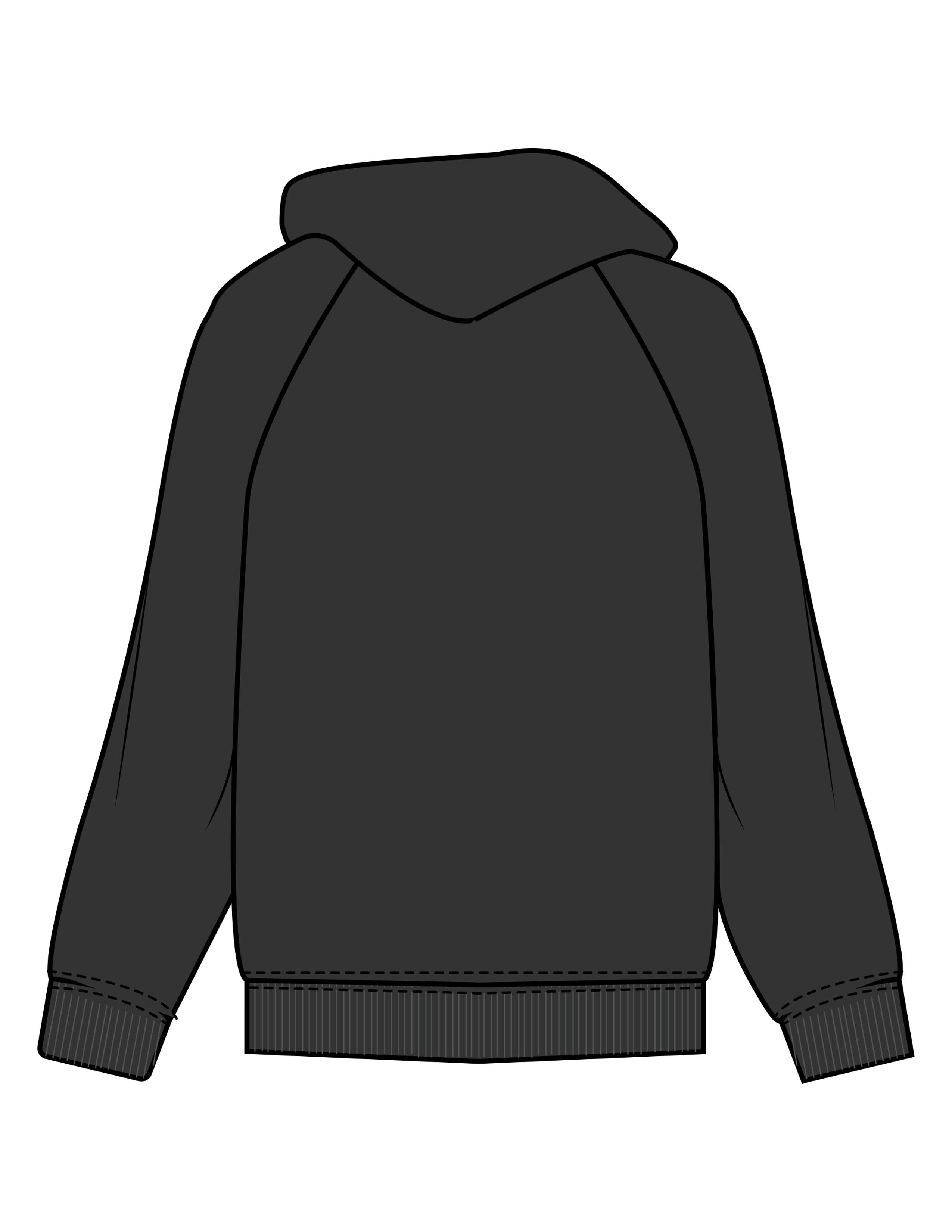 The Womens Hoodie - Washed Black - Komo Studio - Center Chest - Printed - Off White
