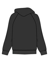 The Womens Hoodie - Washed Black - Komo Studio - Center Chest - Printed - Off White