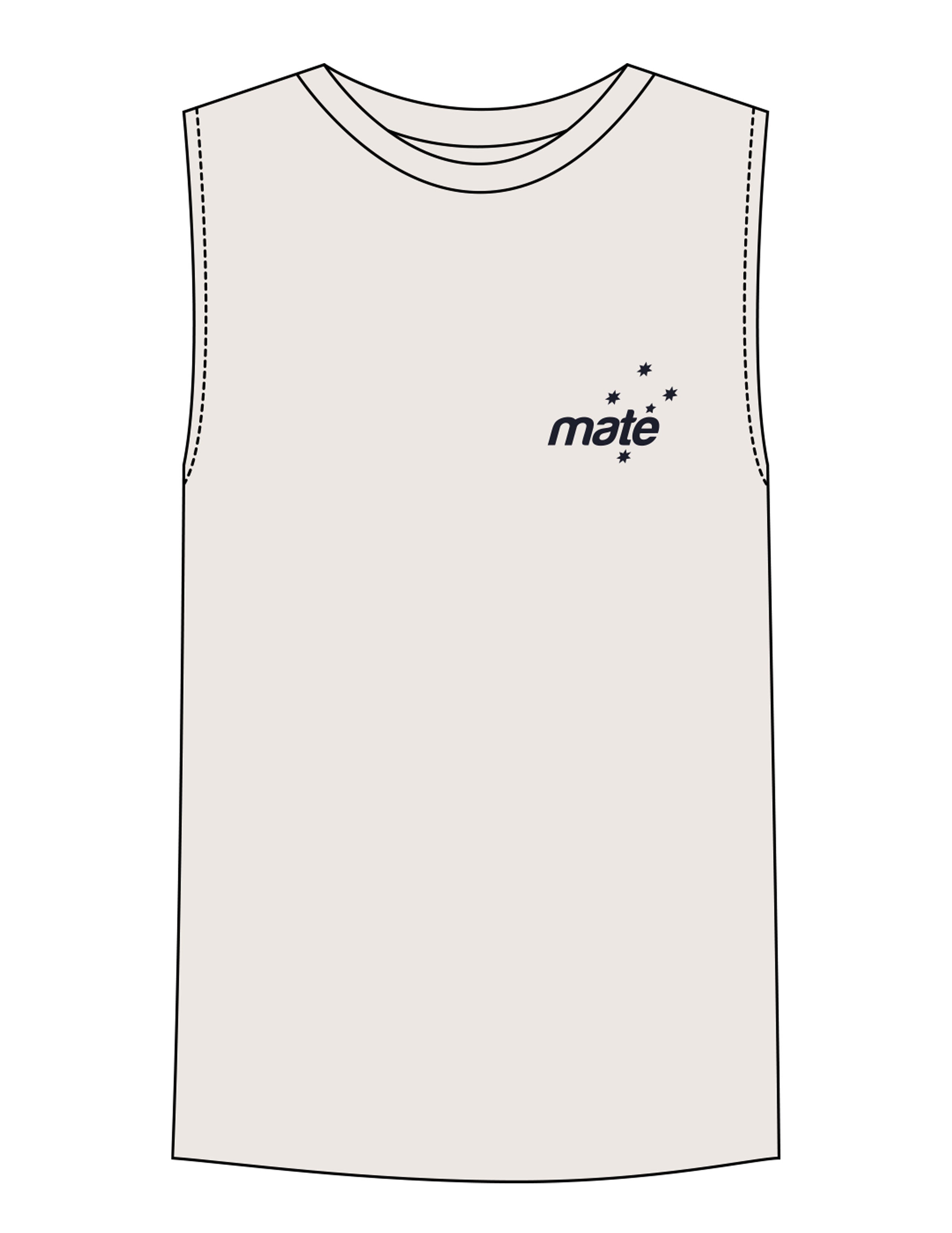 The Mens Tank - Bone - Training Mate - Left Chest - Printed - Navy