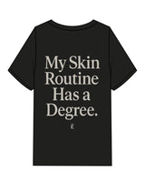 The Womens Heavyweight Tee - Black - ALCHEME - Center Chest & Center Back Stacked - Off White