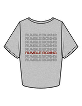 The Crop Tee - Heather - Rumble Core - Center Chest & Back Stacked - Printed - Full Color