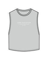 The Crop Muscle Tank - Storm - Core Evolution - Center Chest & Center Back - White