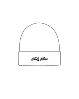 The Beanie - White - HiLo - Center Brim - Embroidered - Black