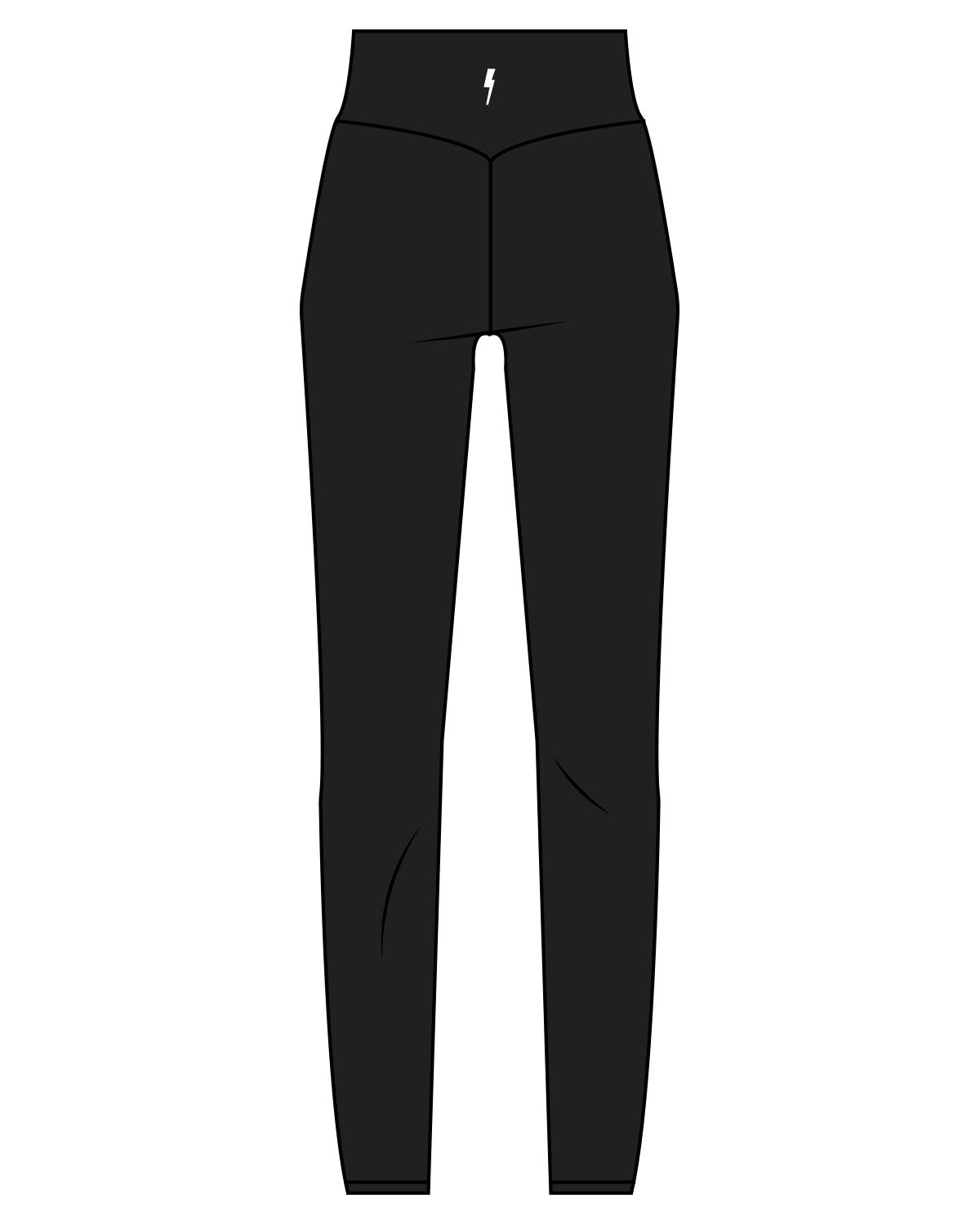 The Basic Legging - Black - TCB Lifestyle - Top Left Leg & Back Waist - White