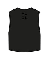 The Crop Muscle Tank - Black - Core Lab - Center Chest & Top Back - Tone on Tone