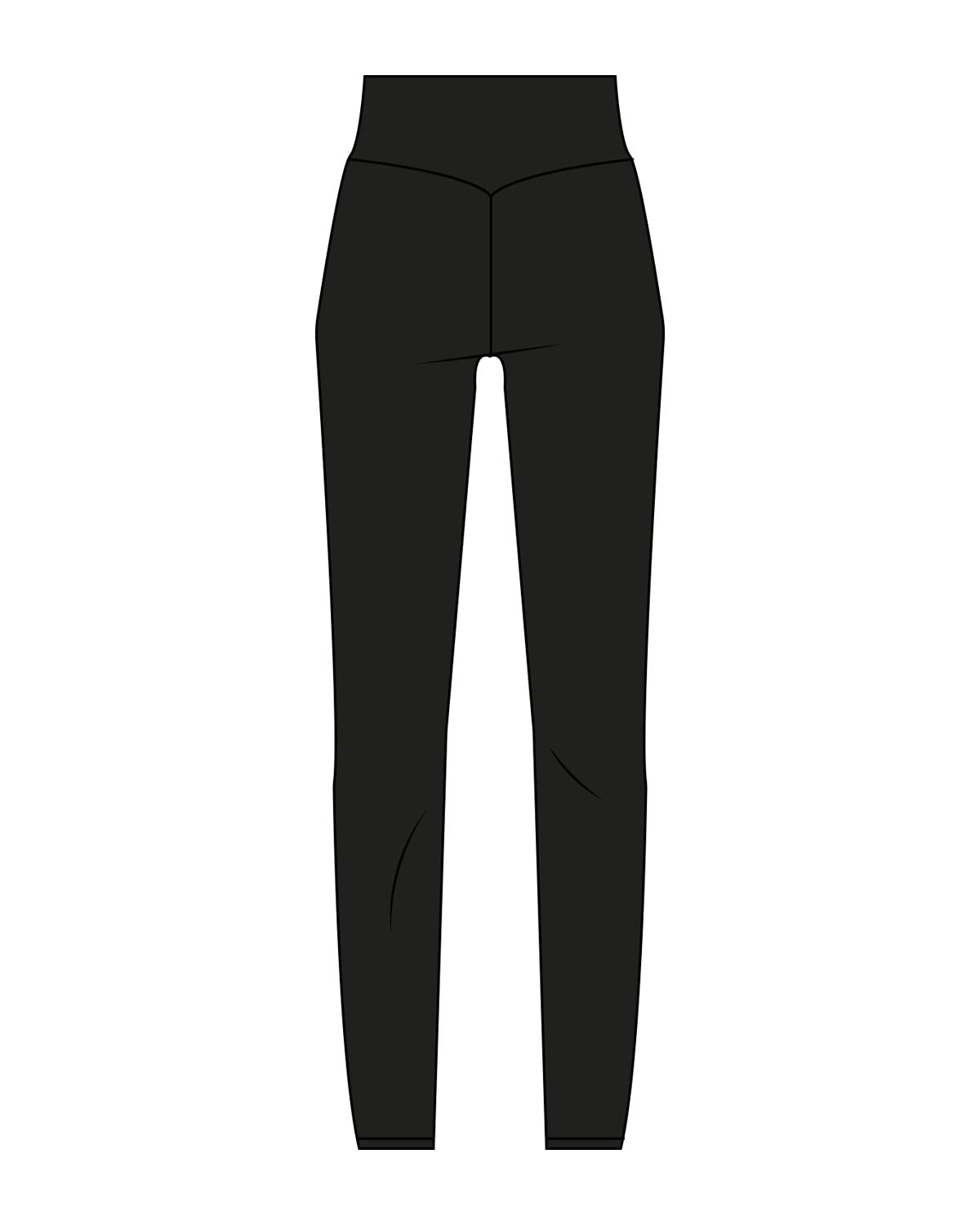 The Basic Legging - Black - Sacred Studios - Front Left Leg - Printed - White