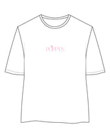 The Midweight Crop Tee - White - Poppys Pilates - Center Chest - Printed - Full Color