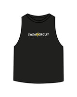 The Crop Muscle Racerback - Black - Sweat Circuit - Center Chest - Center Back - Printed - Full Color