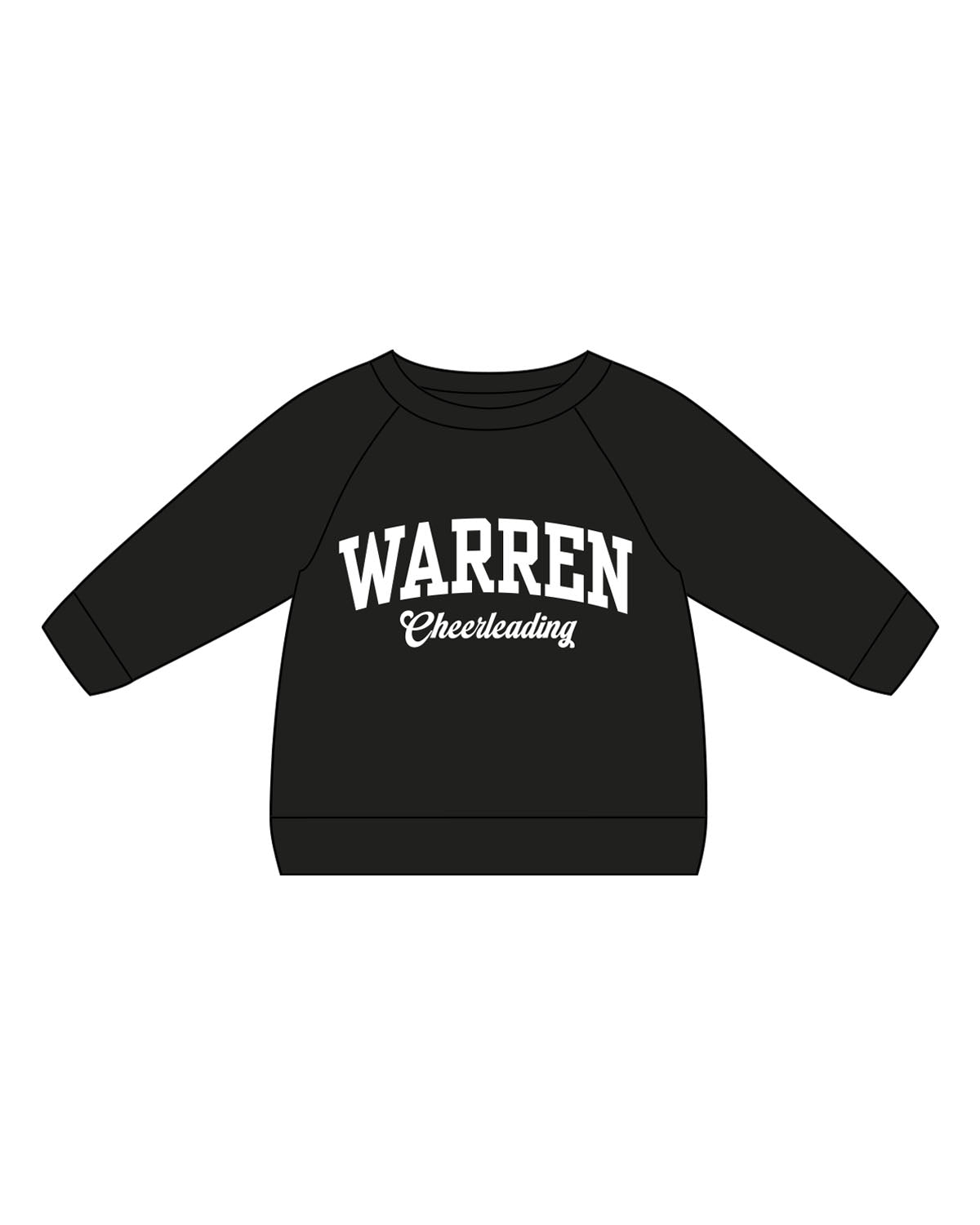 The Kids Crewneck - Black - Warren - Center Chest Stacked - Printed - White