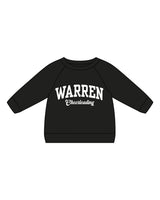 The Kids Crewneck - Black - Warren - Center Chest Stacked - Printed - White