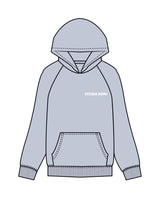 The Mens Hoodie - Powder - Studio Novo - Left Chest & Back Stacked - White