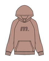 The Womens Hoodie - Clay - Motivate Movement - Center Chest "M" & Back Stacked - Printed - Tone on Tone