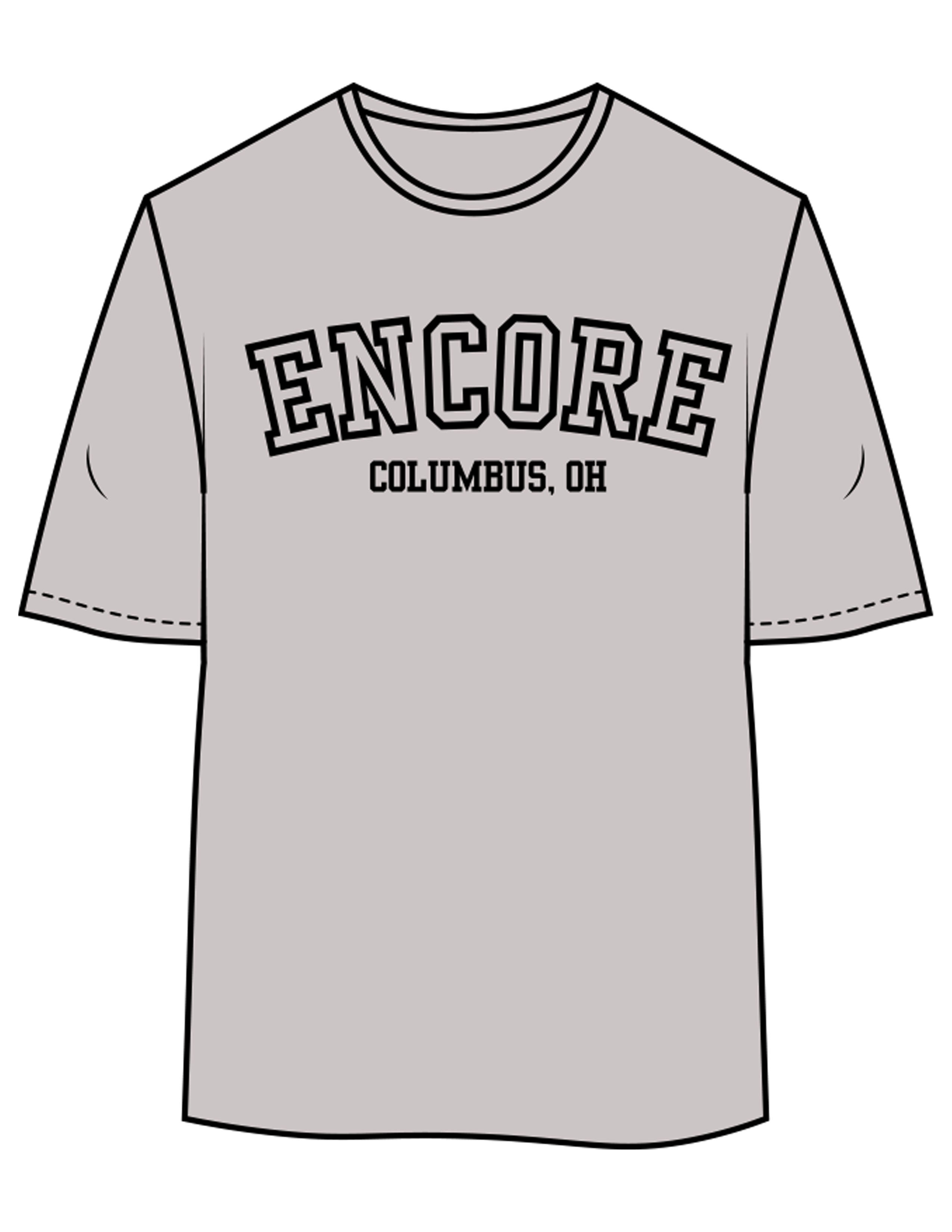 The Womens Oversized Tee - Storm - enCore Pilates - Center Chest Stacked - Printed - Black