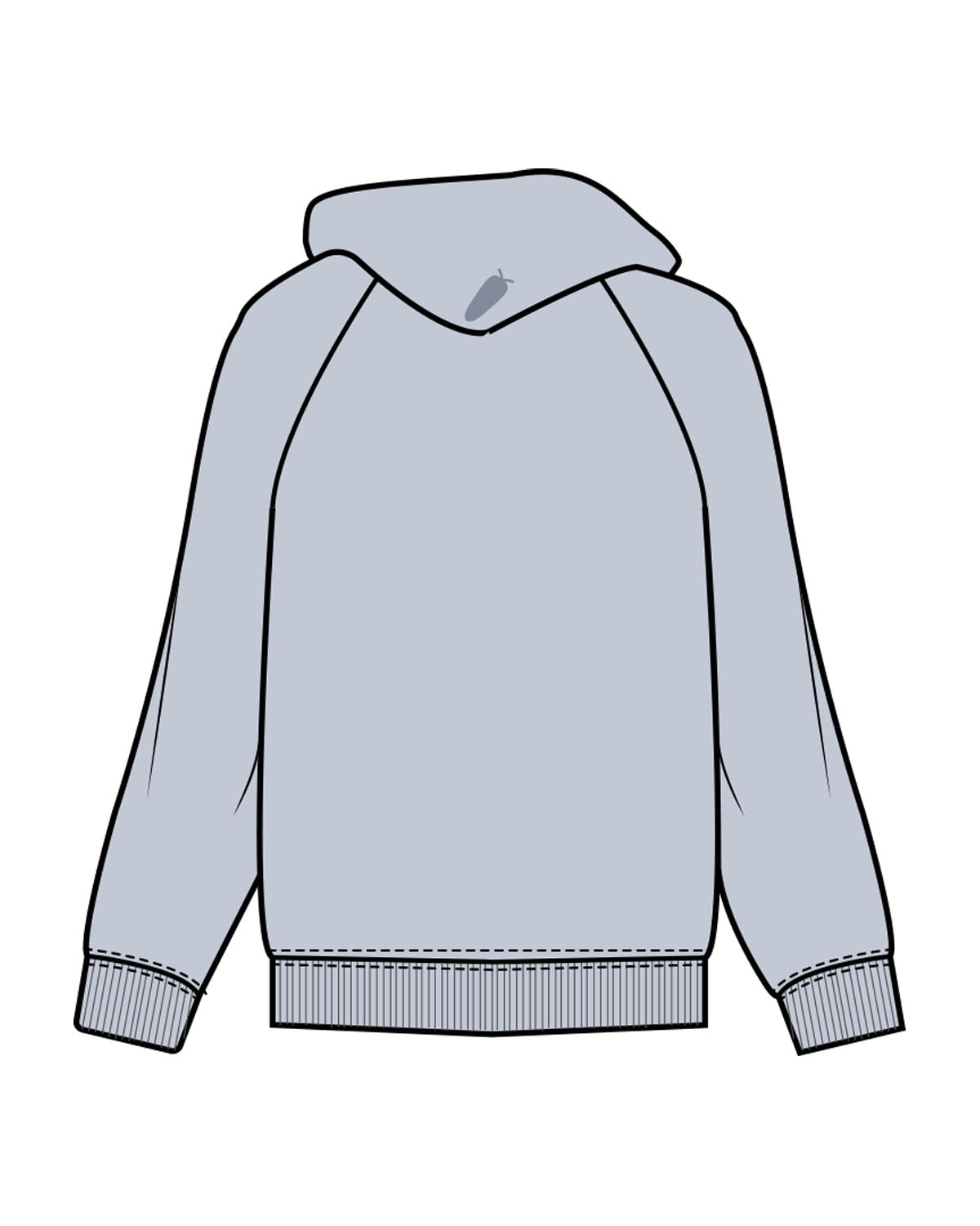 The Mens Hoodie - Powder - BlueCarrot - Left Chest & Hoodie - Printed - Tone on Tone