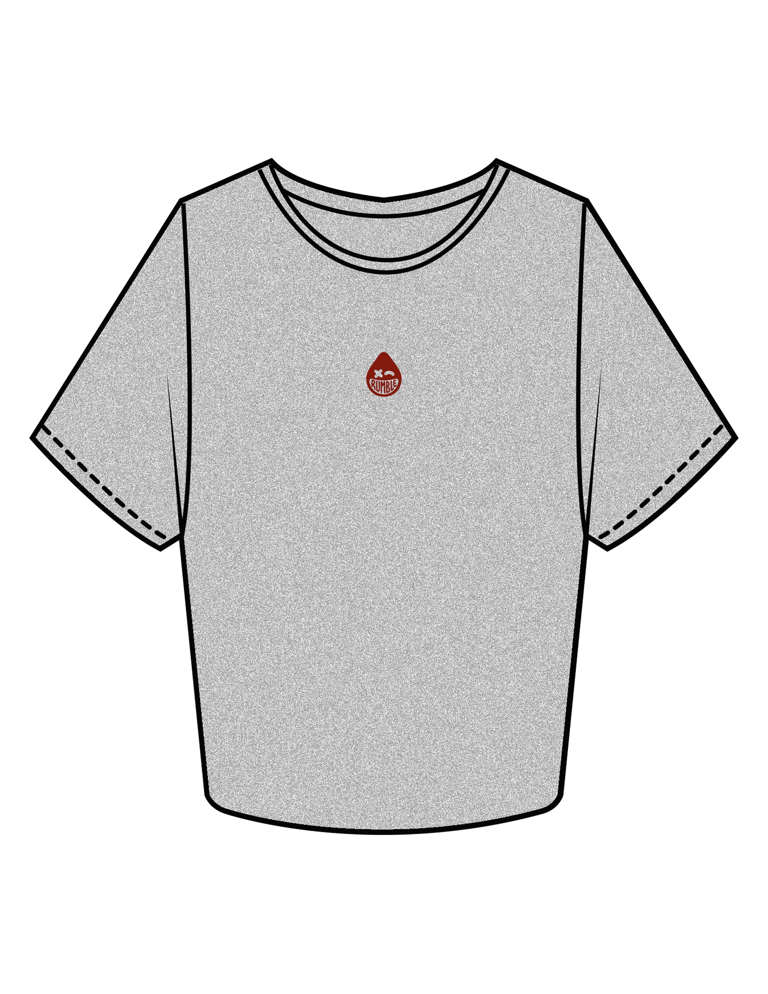 The Crop Tee - Heather - Rumble Core - Center Chest & Back Stacked - Printed - Full Color
